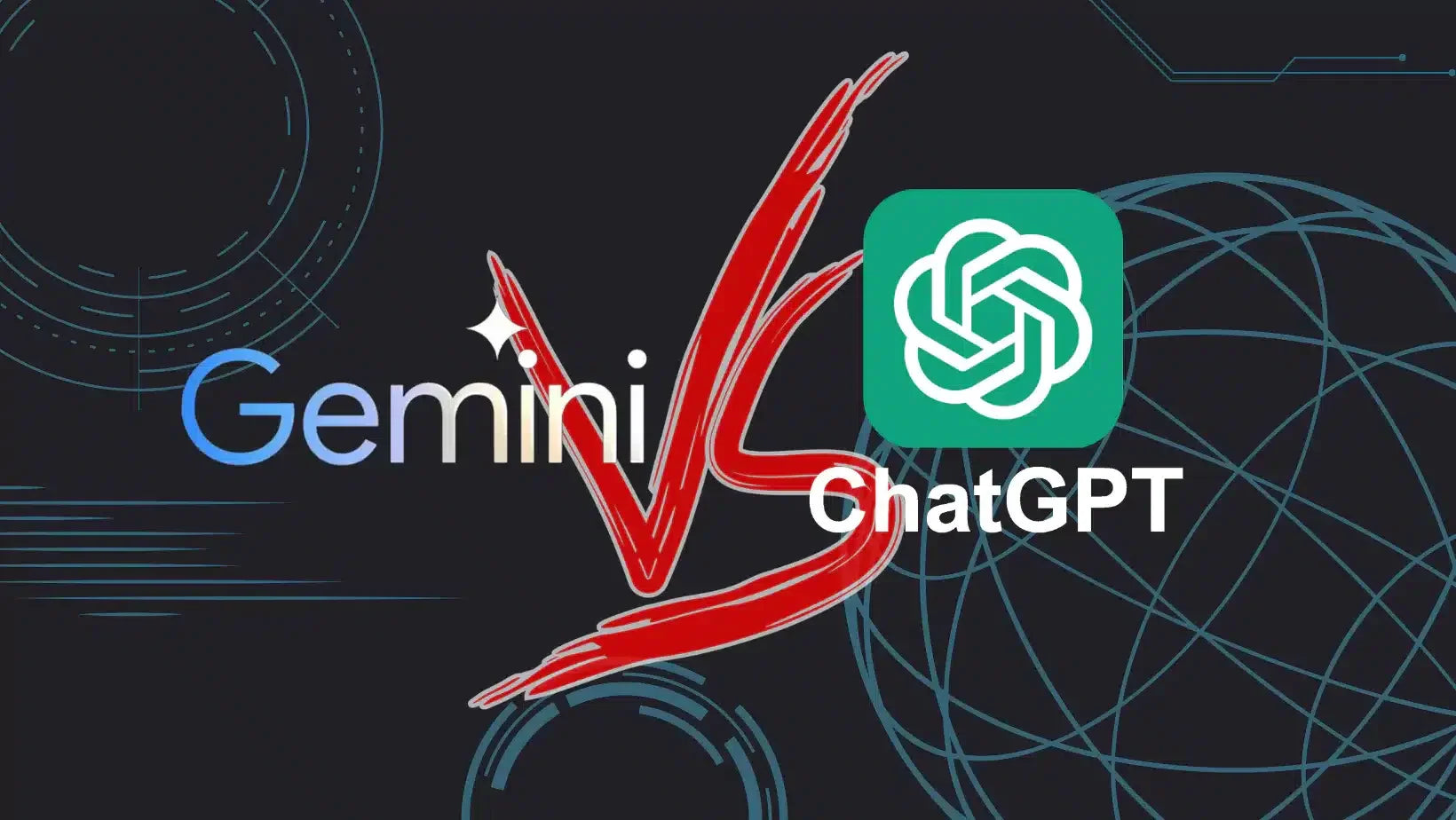 **Alt text (in Italian):**
Scontro tra AI: Google Gemini vs ChatGPT per rivoluzionare il digitale.