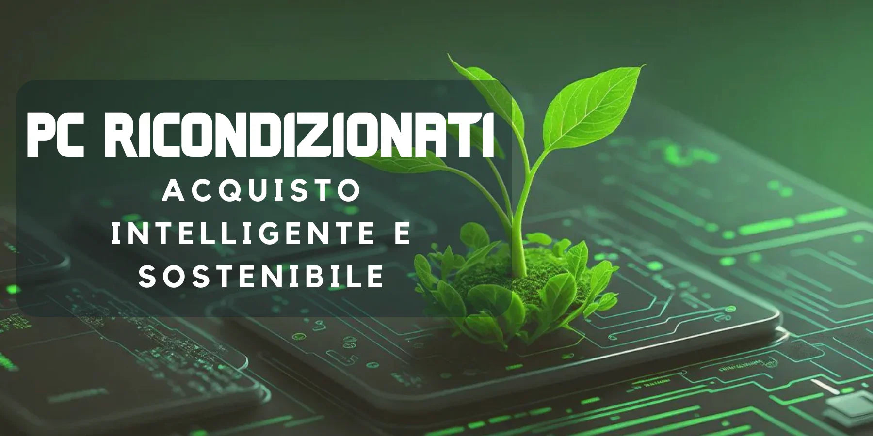 **Alt text (in Italian):**  
PC ricondizionati: scelta intelligente per tecnologia sostenibile.