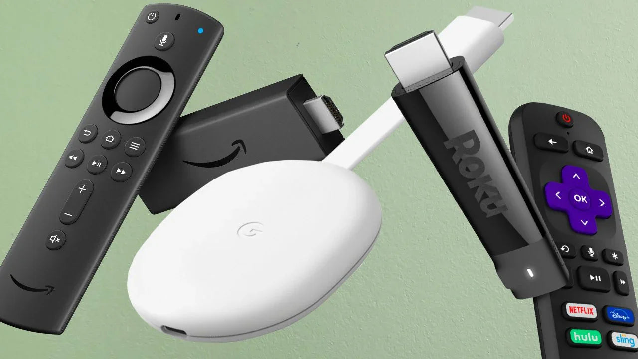 **Alt text (in Italian):**  
Dispositivi Chromecast e Fire Stick per trasformare TV in Smart TV