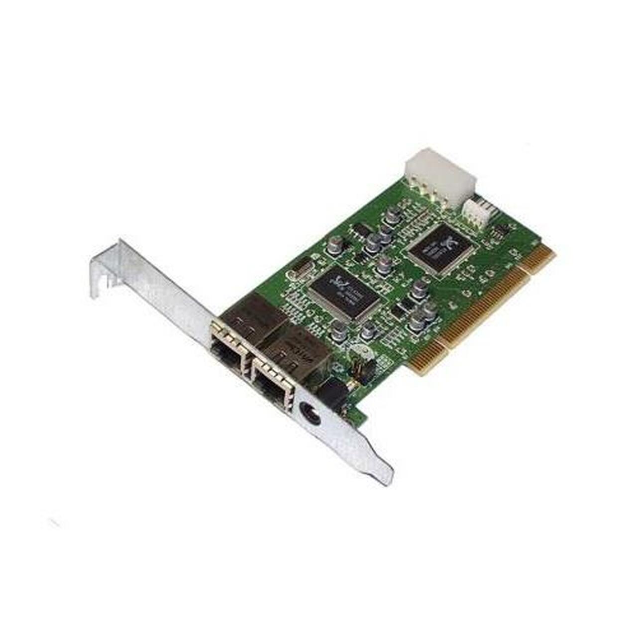 Scheda di espansione PCI Firewire per PC, vista laterale, su sfondo bianco