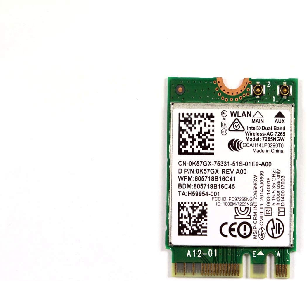 Scheda di rete Intel Wireless-AC 7265NGW dual band per notebook e PC, ricondizionata, qalnexvori.shop