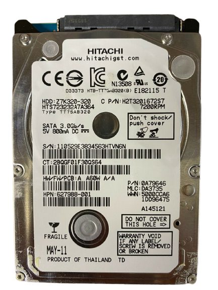 Hard disk Hitachi SATA ricondizionato da 320GB, prodotto per PC e notebook qalnexvori.shop