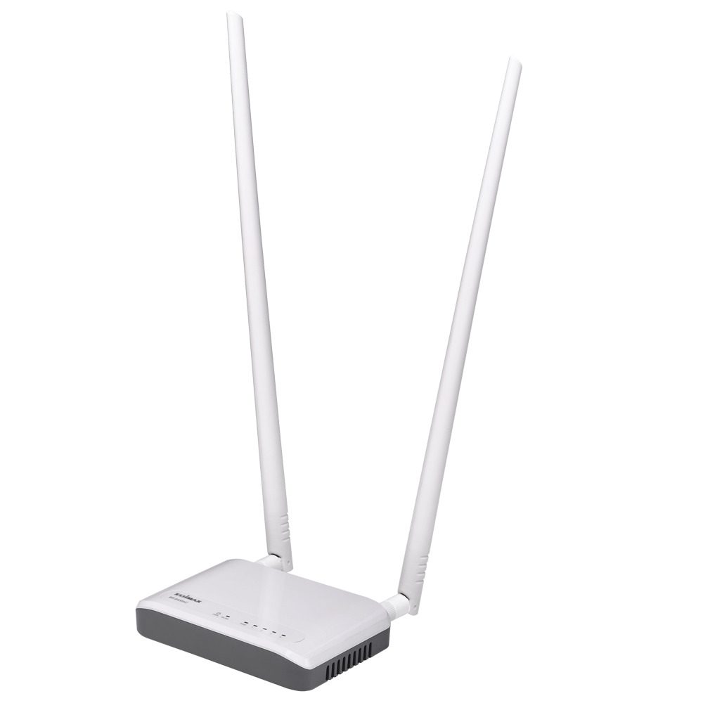 Router wireless bianco con due antenne, ideale per connessione internet su qalnexvori.shop