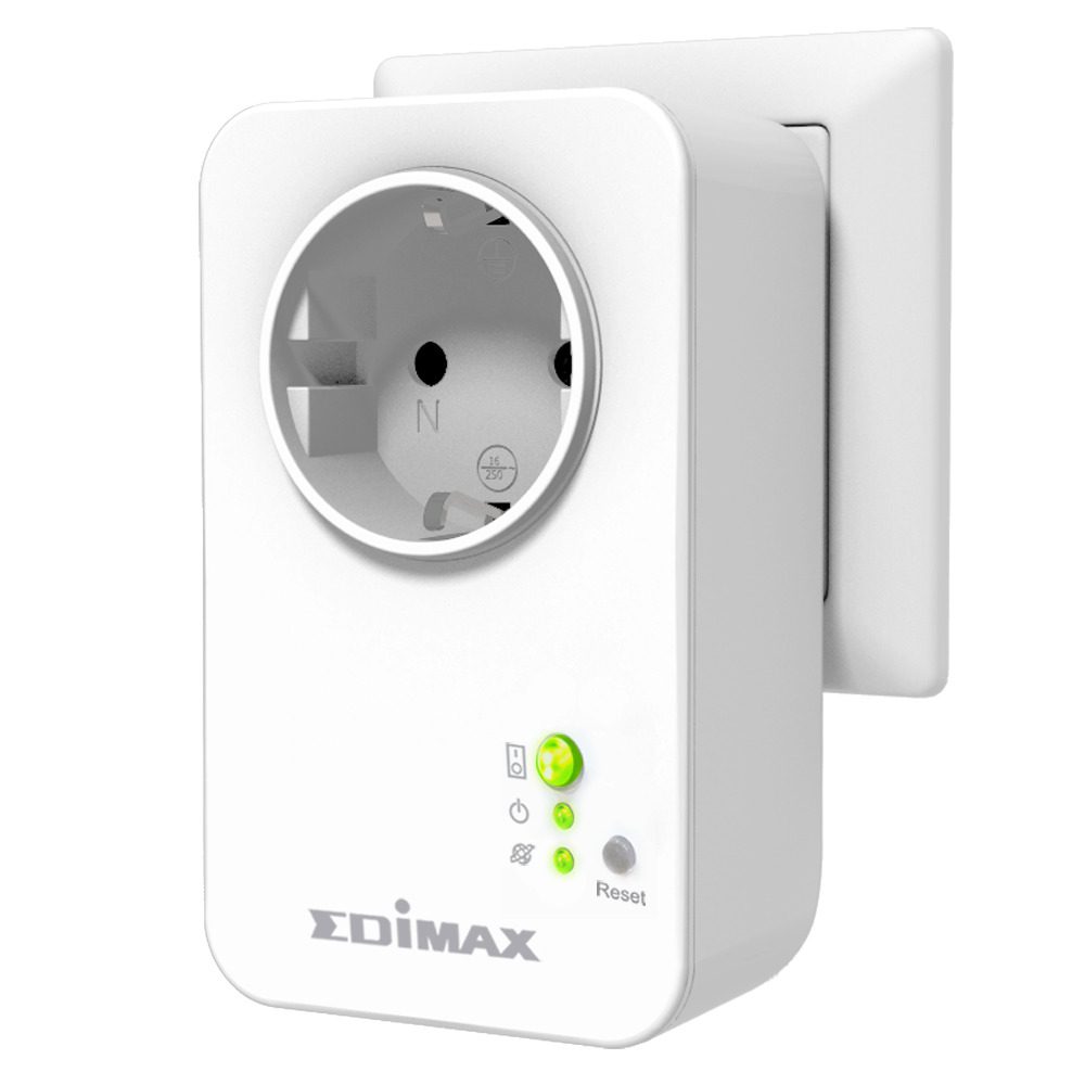Presa smart Edimax collegata alla parete, accessorio domotica per casa su qalnexvori.shop