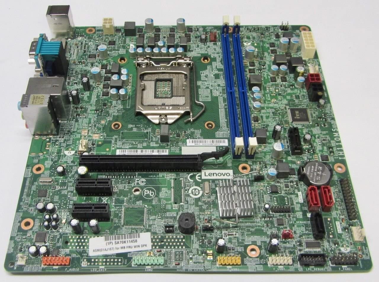 Scheda madre Lenovo desktop ricondizionata con socket, slot RAM e connettori, qalnexvori.shop