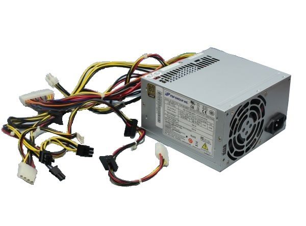 Alimentatore per PC fisso ricondizionato con ventola e cavi, disponibile su qalnexvori.shop