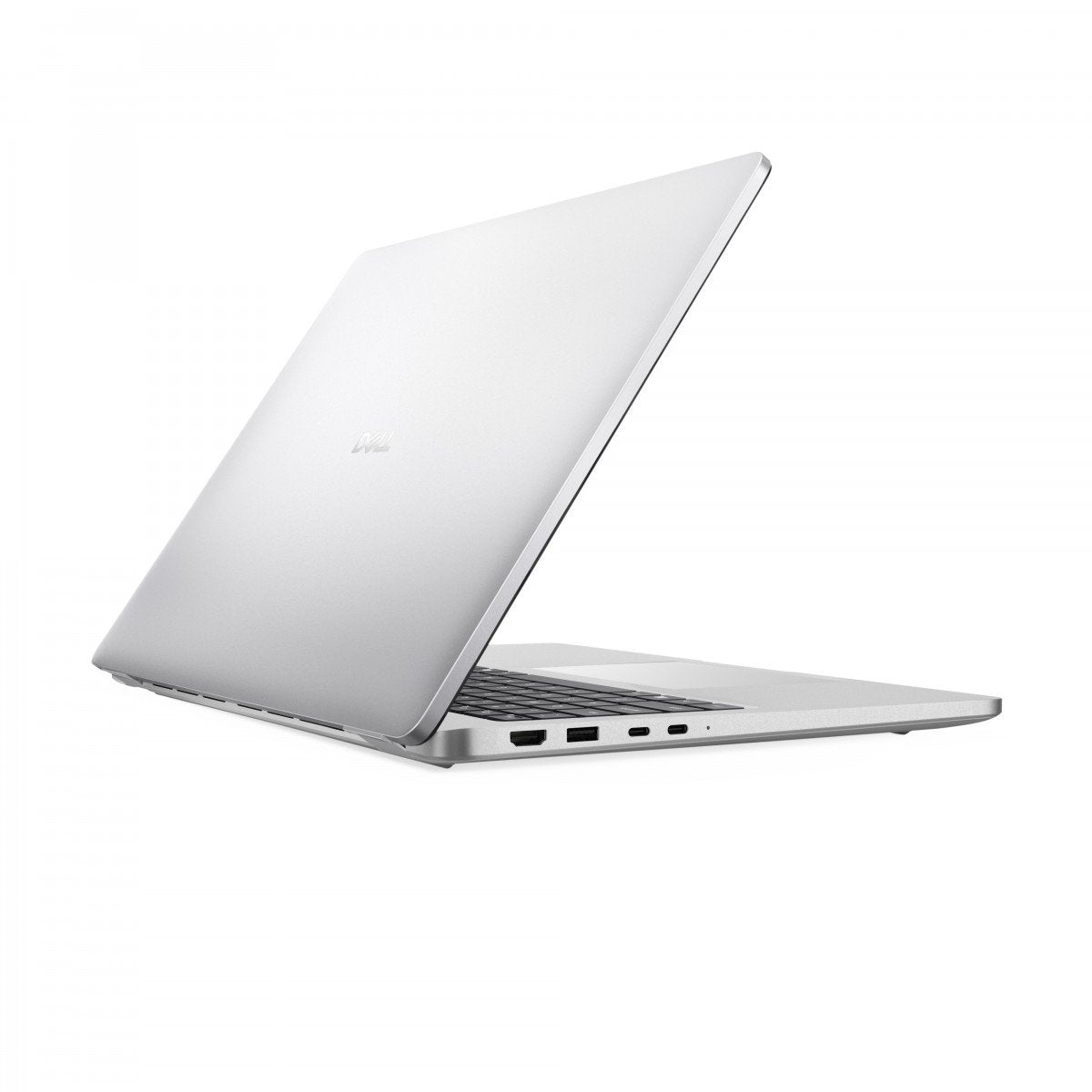 Notebook Dell Pro 16 visto da dietro con porte laterali visibili, perfetto per chi cerca prestazioni e connettività.