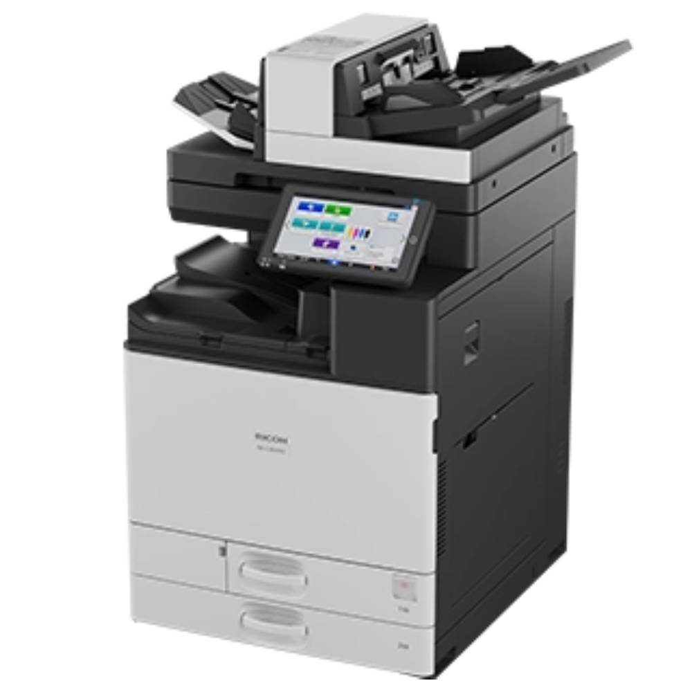 Stampante multifunzione Ricoh IM C3010SD nuova con pannello touch 10.1", carrello con ruote e kit toner incluso, A3 colori 30ppm.