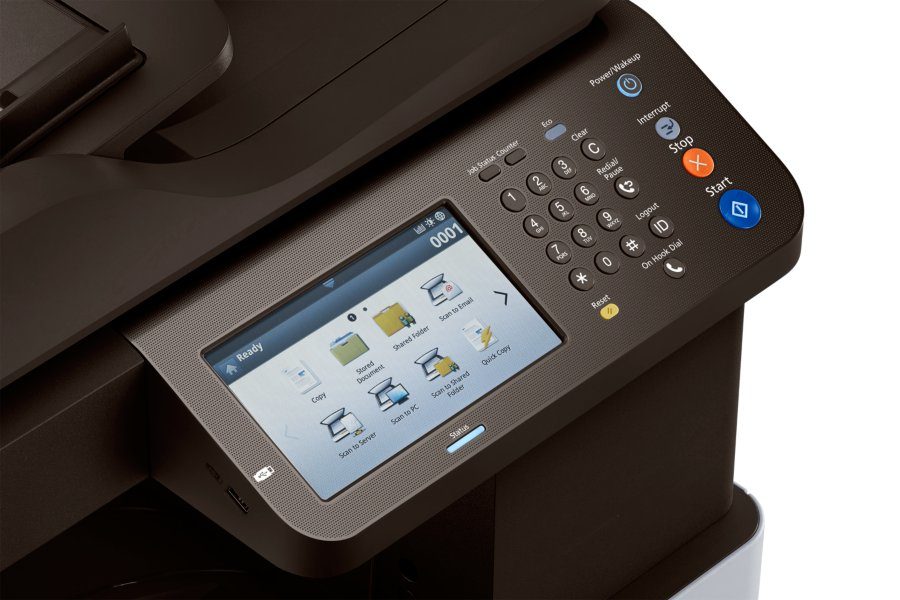 Pannello comandi di stampante multifunzione laser con display touchscreen, qalnexvori.shop