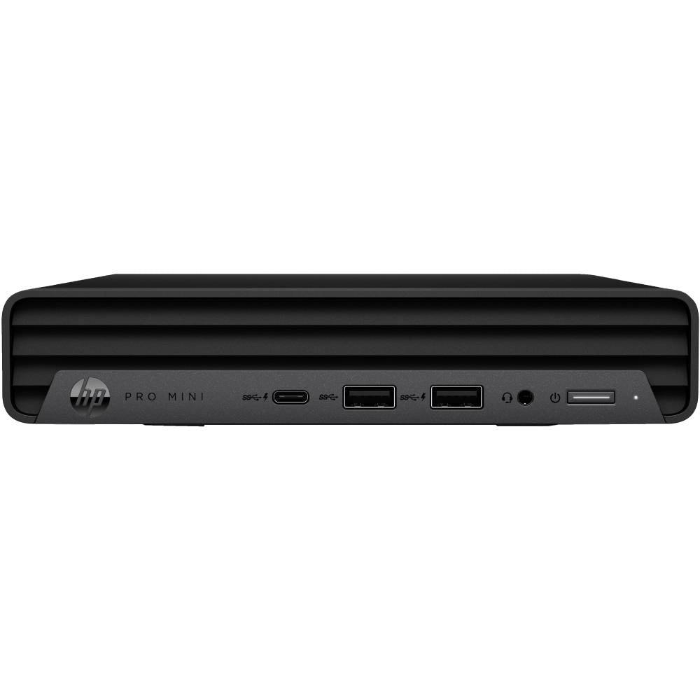 HP Pro Mini black front view, compact desktop PC with USB ports, available at qalnexvori.shop