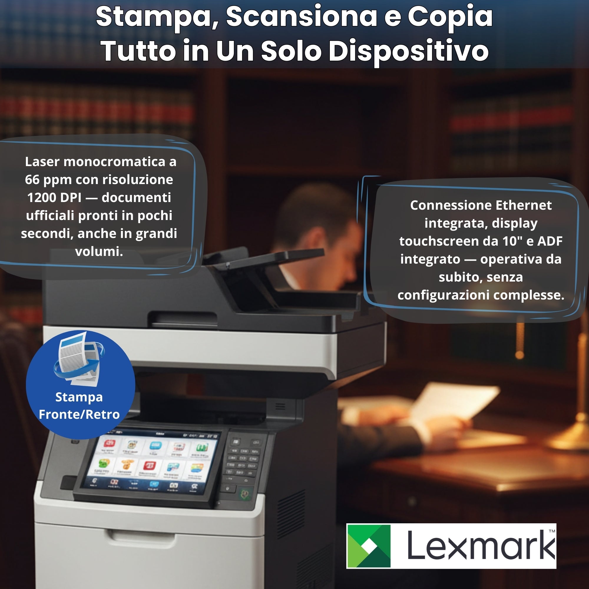 Bundle HP EliteDesk 800 G5 Mini | Intel Core i5-9500T | + Lexmark MX711DE Multifunzione Laser B/N A4 66 ppm