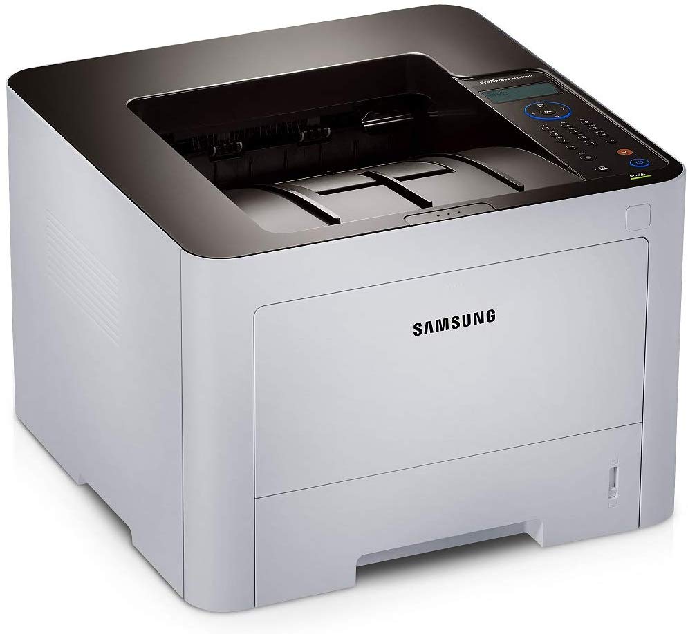 Stampante laser Samsung bianca, ideale per ufficio, disponibile su qalnexvori.shop