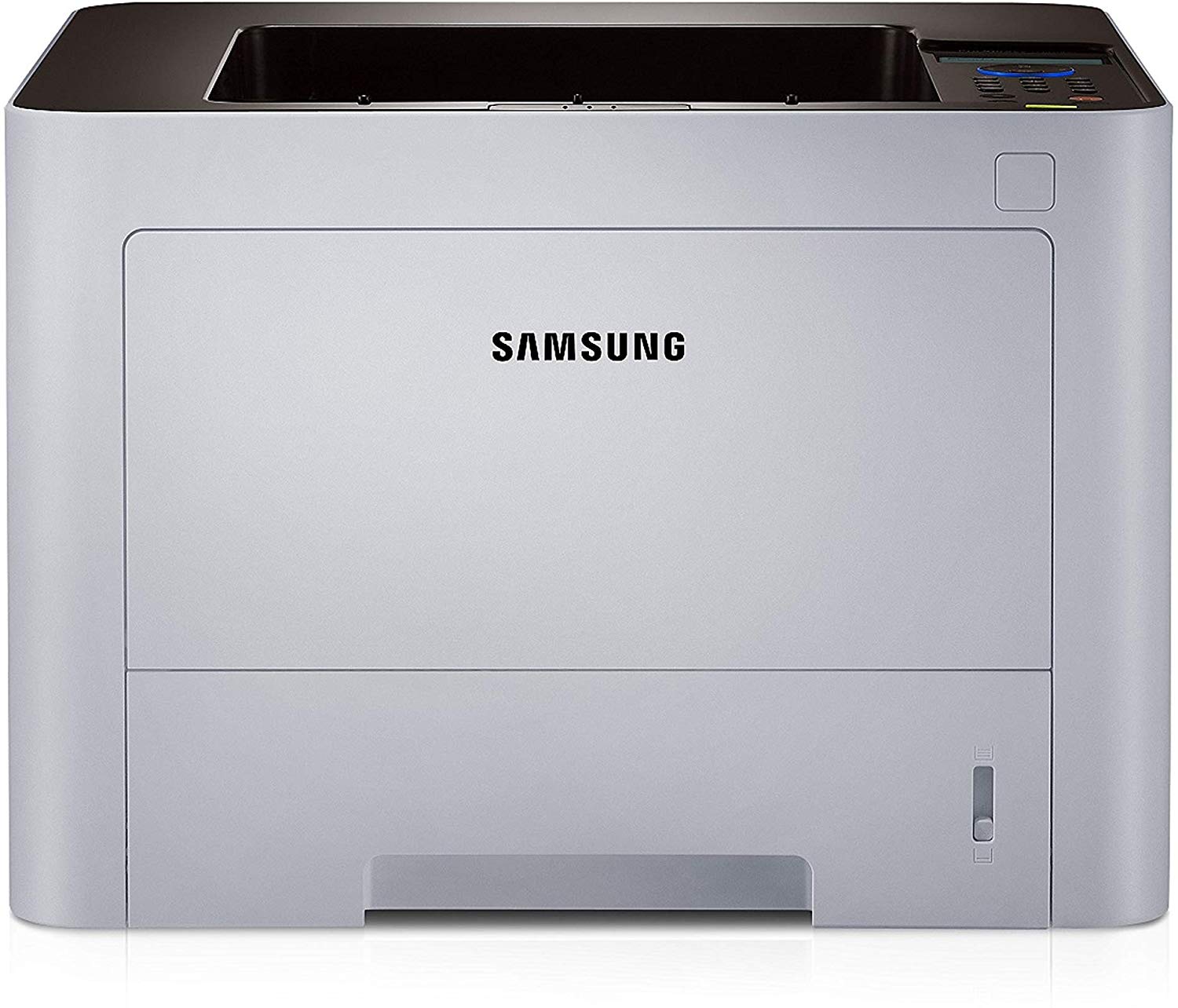 Stampante laser Samsung grigia su qalnexvori.shop, ideale per ufficio e uso domestico