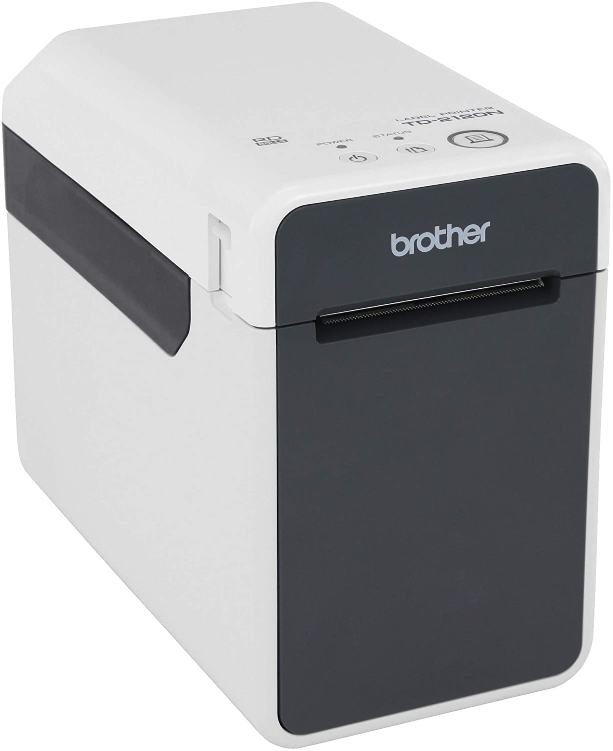 Stampante etichette Brother TD-2130N compatta bianca e nera, ricondizionata