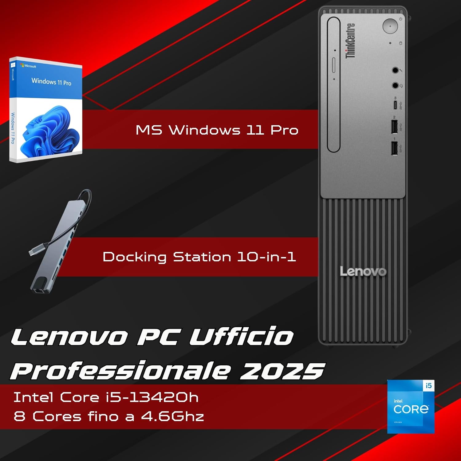 Lenovo ThinkCentre NEO 30s Gen 5 SFF | Intel Core i5-13420H | WiFi USB Type-C HDMI Windows 11