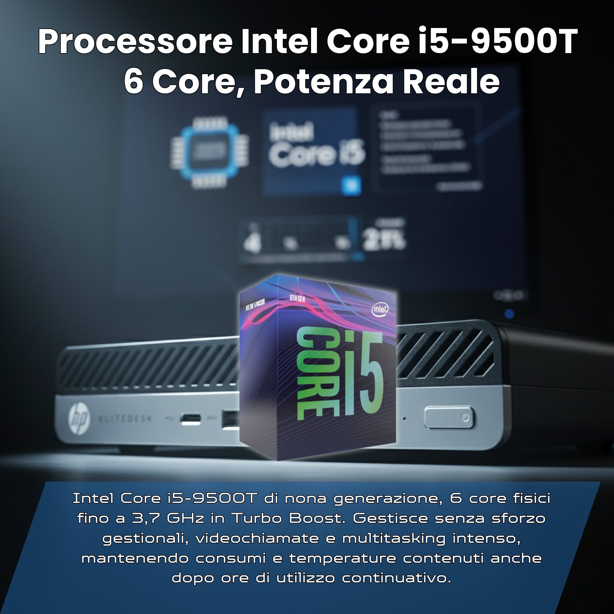 Bundle HP EliteDesk 800 G5 Mini | Intel Core i5-9500T | + Lexmark MX711DE Multifunzione Laser B/N A4 66 ppm