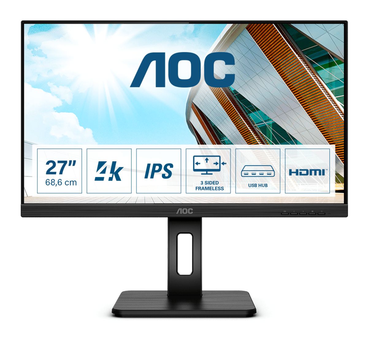 AOC 27 3840X2160 UHD HDMI/DP/USB-C(DP ALT MODE)
