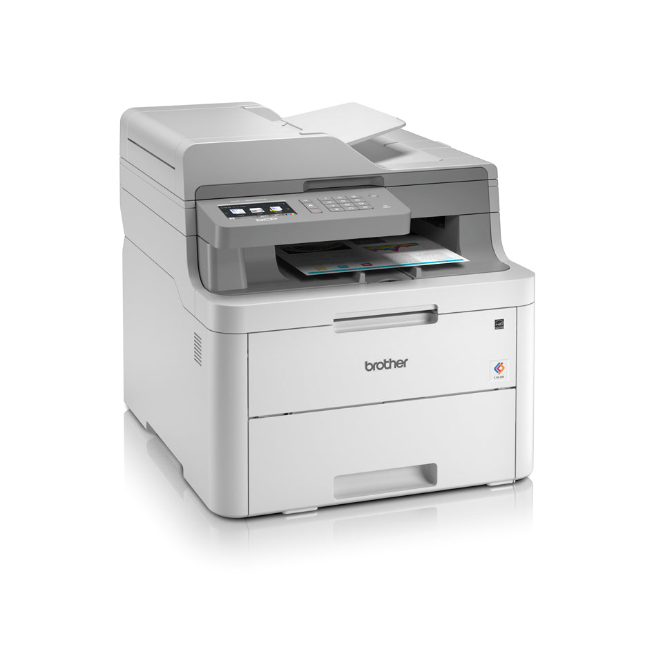 Brother DCP-L3550CDW multifunzione laser a colori A4 ricondizionata, design moderno con Wi-Fi e stampa duplex, ideale per uffici e home office.