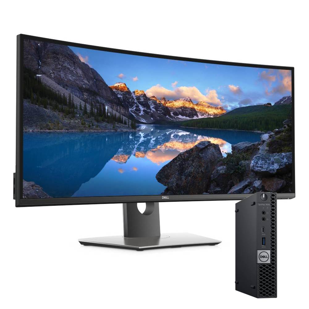 Bundle Dell OptiPlex 7070 Micro + Monitor Curvo 34" Dell UltraSharp U3417W WQHD | Intel Core i9-9900 | Ram 16GB | SSD 512GB | Windows 11 Pro