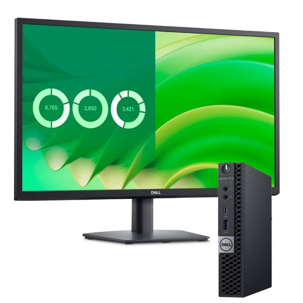 Bundle mini PC Dell OptiPlex 7070 Micro + Dell E2725H 27" FullHD | Intel Core i9-9900 | Ram 16GB | SSD 512GB | Windows 11 Pro