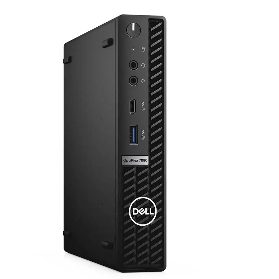 Mini PC Dell Optiplex 7080 MFF con Intel Core i5-10500T, design compatto e porte frontali USB e audio per uso professionale