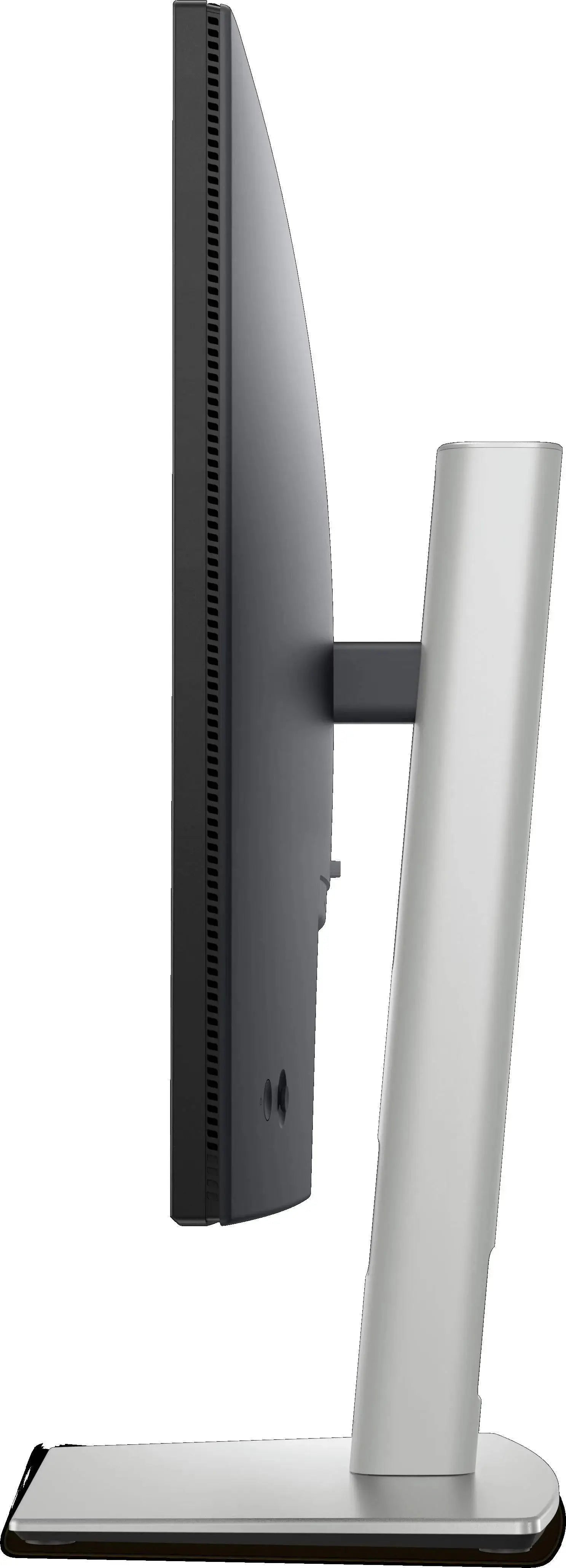 Profilo laterale del monitor Dell P2725H da 27'' con supporto ergonomico, perfetto per ambienti di lavoro moderni