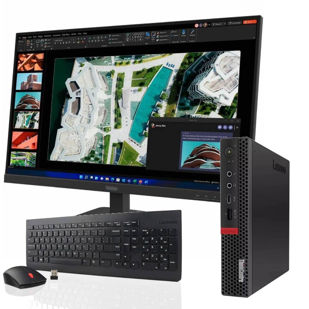 Bundle PC Lenovo ThinkCentre M920Q Mini PC | Intel Core 8 Gen | Windows 11 Pro Monitor LED Lenovo 27″ FullHD e Kit Mouse e Tastiera