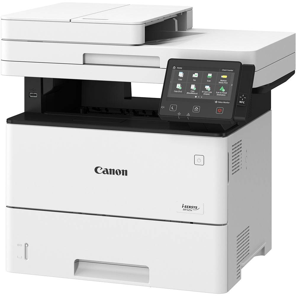 Canon i-SENSYS MF525x multifunzione laser WiFi con interfaccia intuitiva e design compatto, adatta a flussi di lavoro intensi e sicuri.