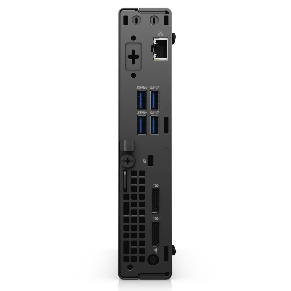Retro del DELL OptiPlex 7090 Ricondizionato Mini PC con porte USB, Ethernet e DisplayPort, ideale per configurazioni multi-monitor aziendali.