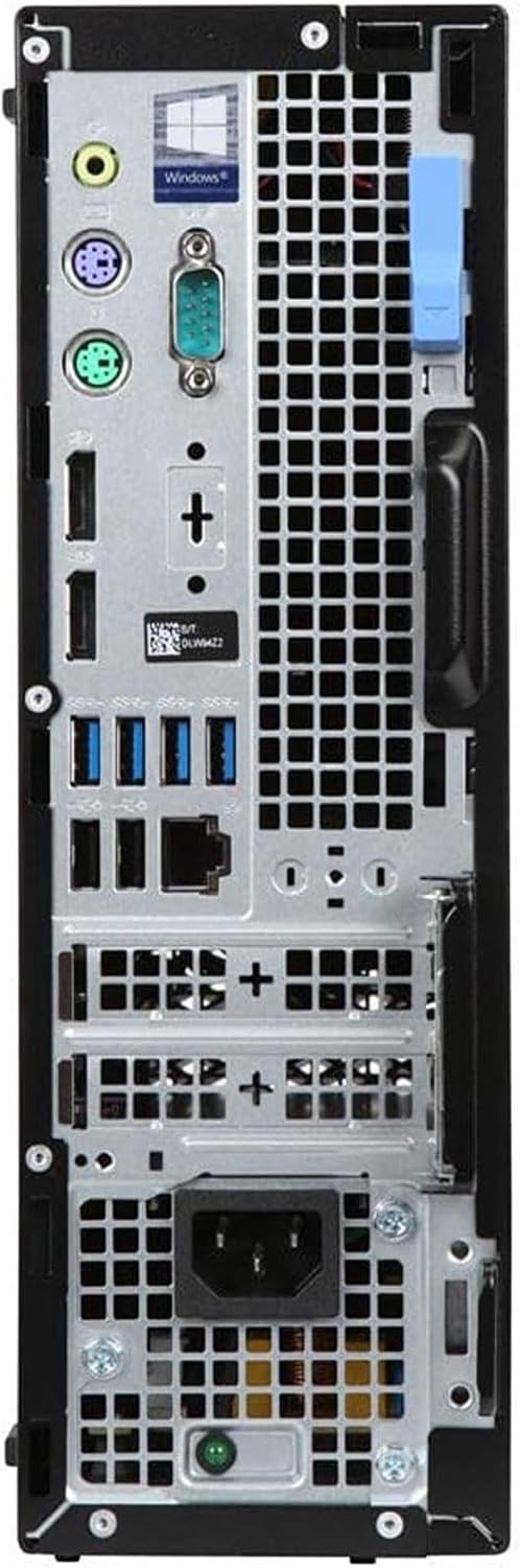 Retro del DELL Precision 3431 SFF ricondizionato con porte USB, Ethernet, HDMI e DisplayPort, connettività completa per uso professionale