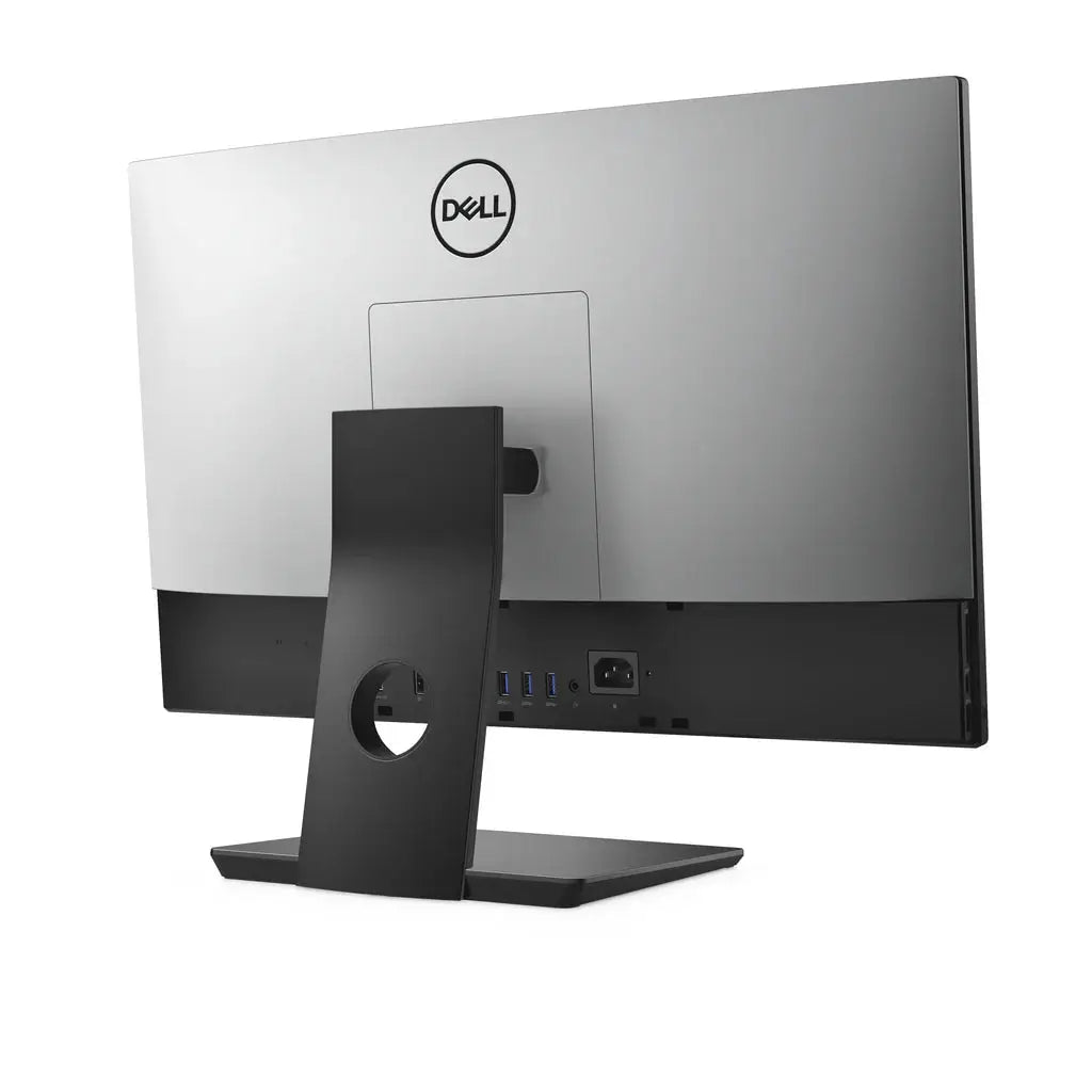 Vista posteriore angolata del Dell OptiPlex 7460 All In One Touch 24" i5-8500 Ricondizionato, con connettività completa per uso professionale.