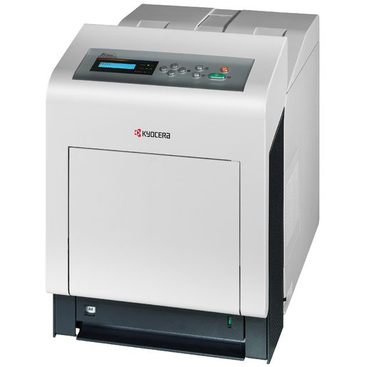 Stampante laser Kyocera bianca in vendita su qalnexvori.shop, vista frontale