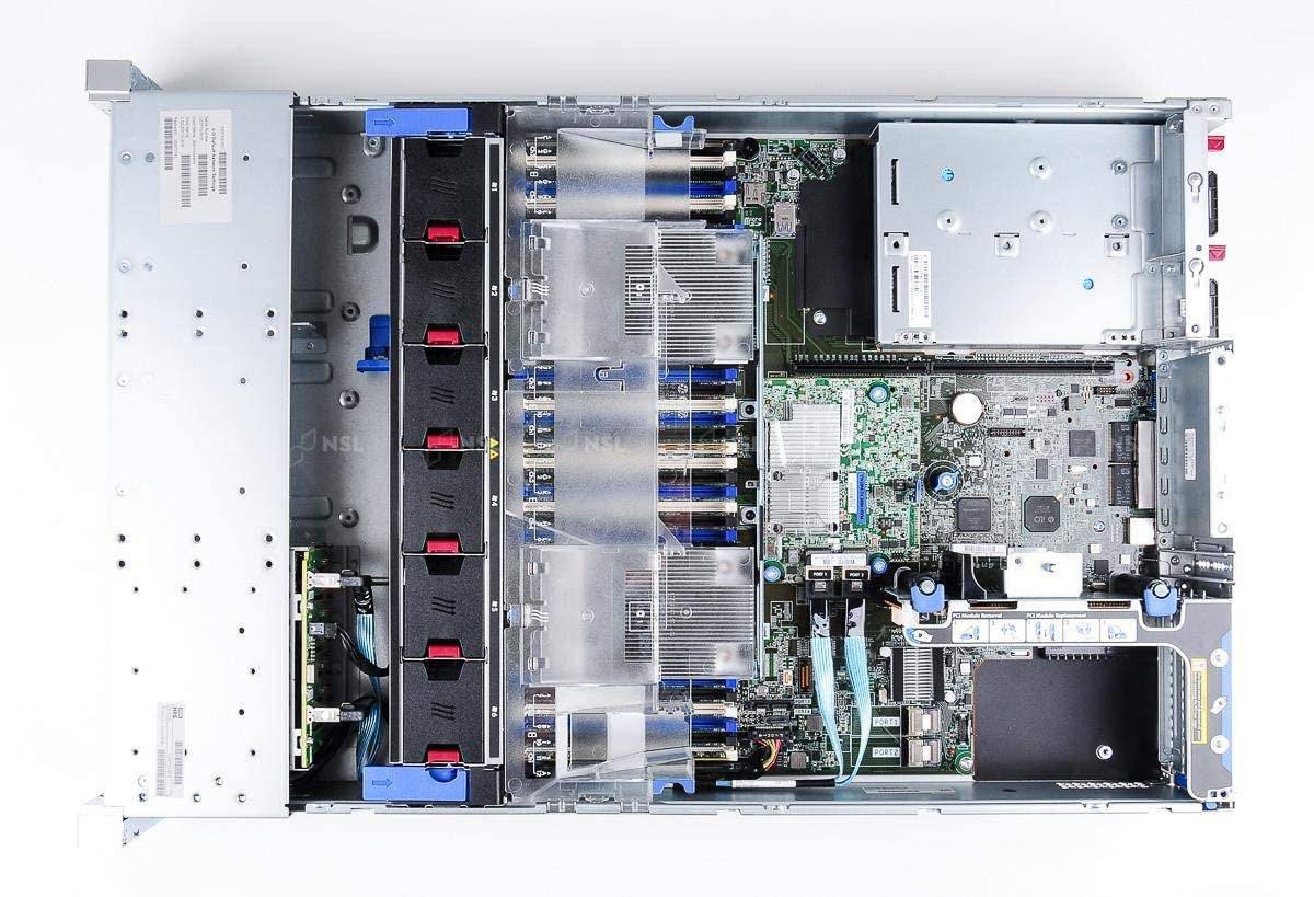 Interno del server HP ProLiant DL380 Gen9 con doppio processore Intel Xeon 2690 V3, controller RAID P840 e RAM da 128GB per alte prestazioni.