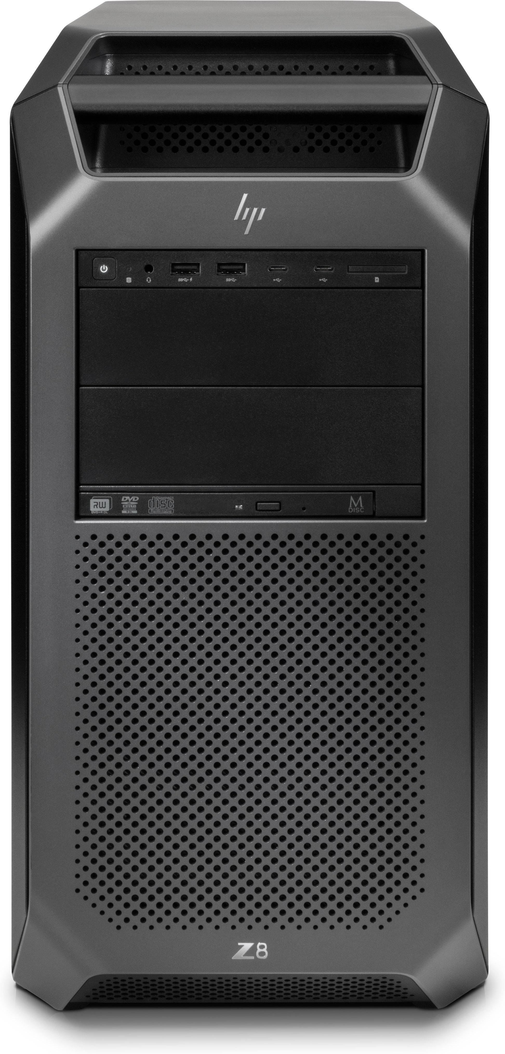 Vista frontale della workstation HP Z8 G4 con doppio processore Xeon Gold, perfetta per applicazioni CAD e server professionali.