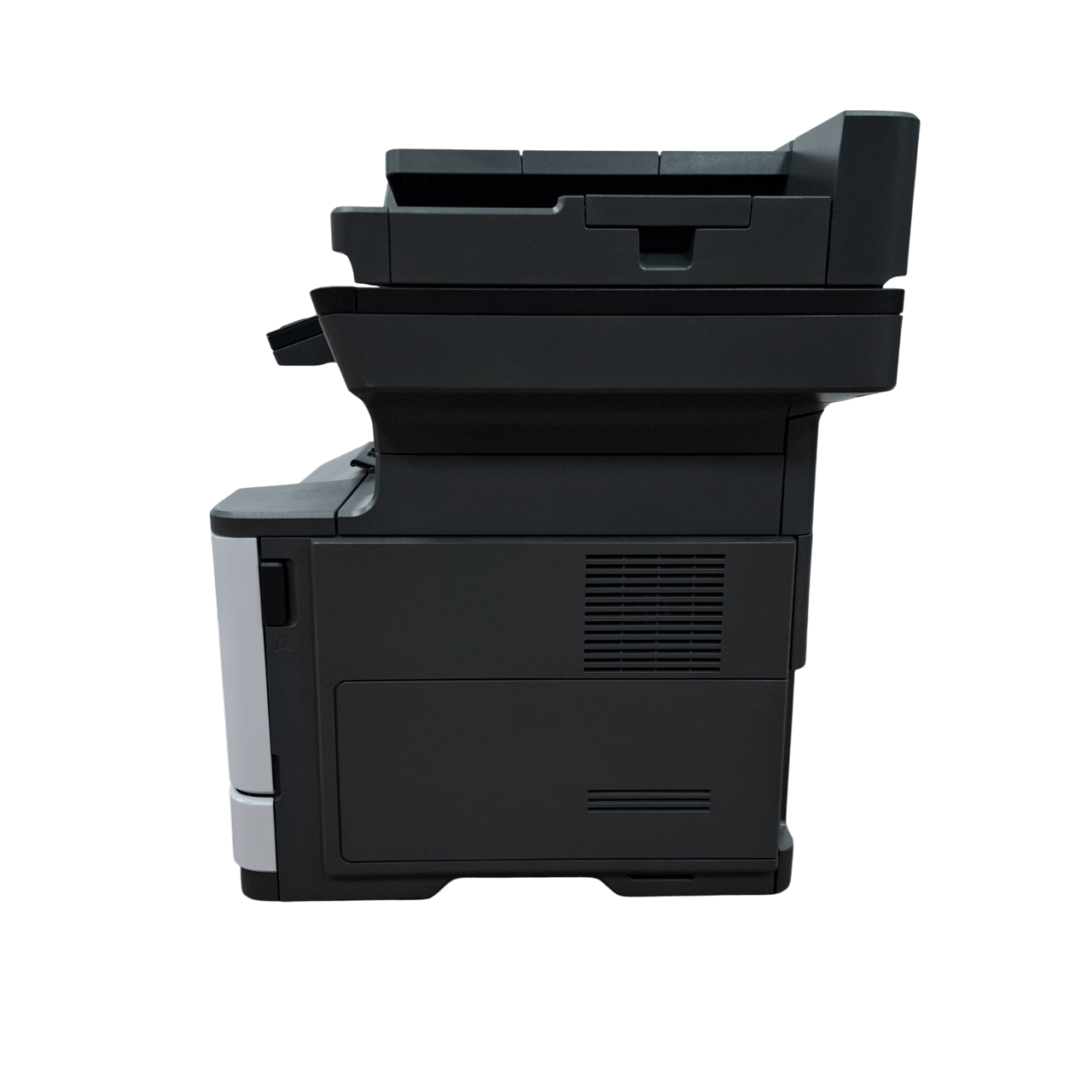 Lexmark MX522adhe ricondizionata - vista laterale con ADF duplex e vassoi carta