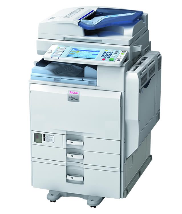 Stampante multifunzione Ricoh Aficio 4000 bianca con pannello comandi, vendita qalnexvori.shop
