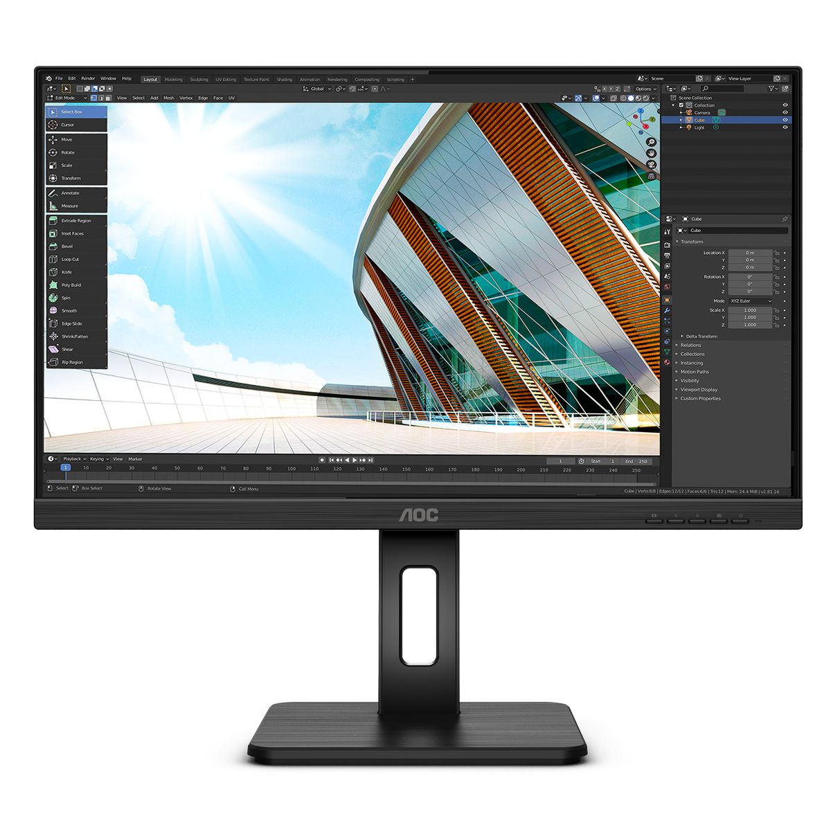 AOC 23,8 16:9 PRO-LINE 1920X1080 75HZ IPS 4MS 178/178