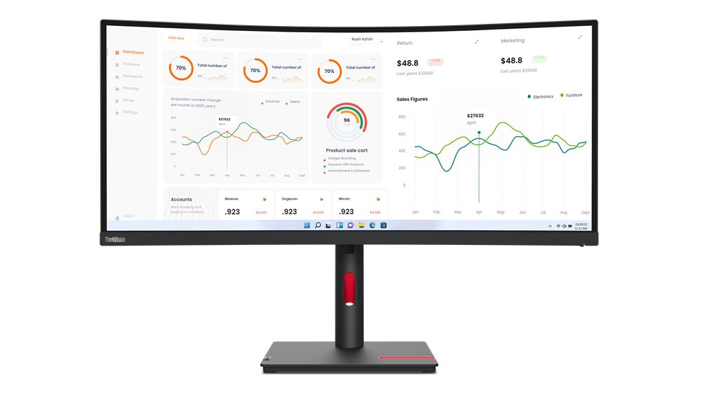 TS THINKVISION T34W-30 34WQHD VA CURVO HDMI,DP ETH [IMAGE 1]