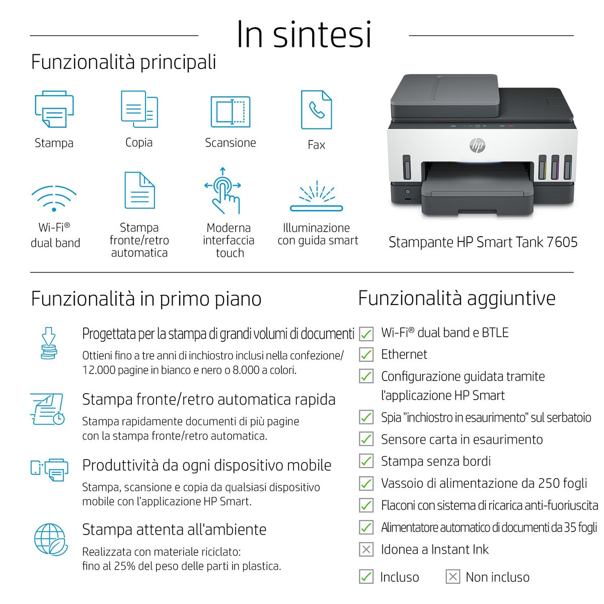 HP INC. SMART TANK 7605 MFP FAX 15/9PPM ETH WIFI FR ADF