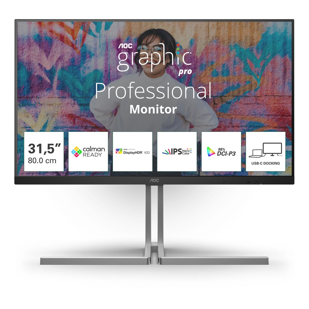 AOC 32 16:9 NANO IPS 3840X2160 HDMIX2 DPX1 USB A/C