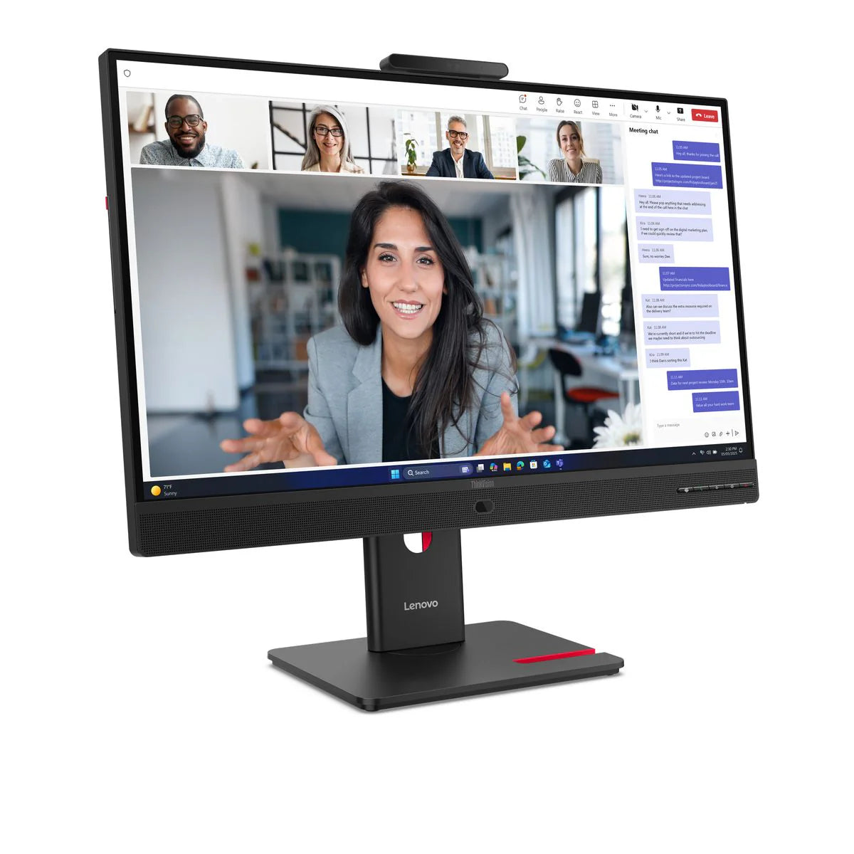 Monitor Lenovo con videochiamata in corso, ideale per smart working e PC ricondizionati qalnexvori.shop