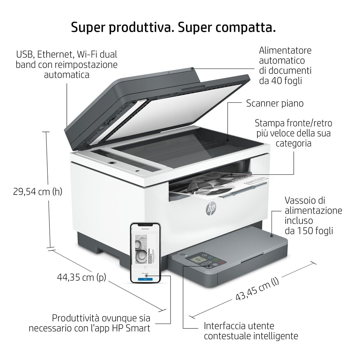 HP INC. HP LASERJET MFP M234SDW 29PPM ETH WIFI F/R ADF 1YW
