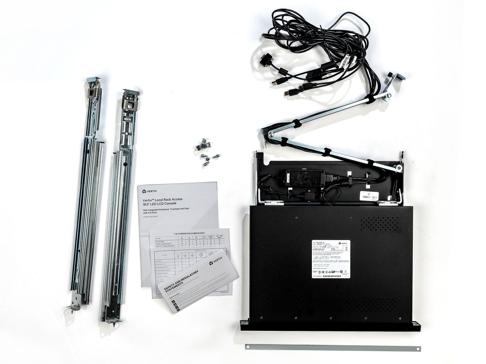 VERTIV 19-Zoll-LCD, USB-Tastatur, 2 USB-Passthrough US INTL ENG