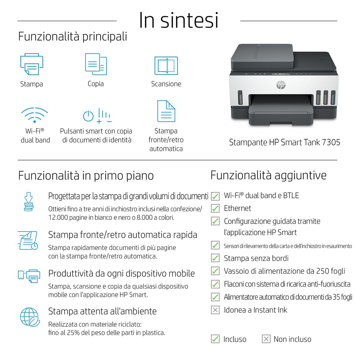 HP INC. SMART TANK 7305 MFP 15/9PPM ETH WIFI FR ADF