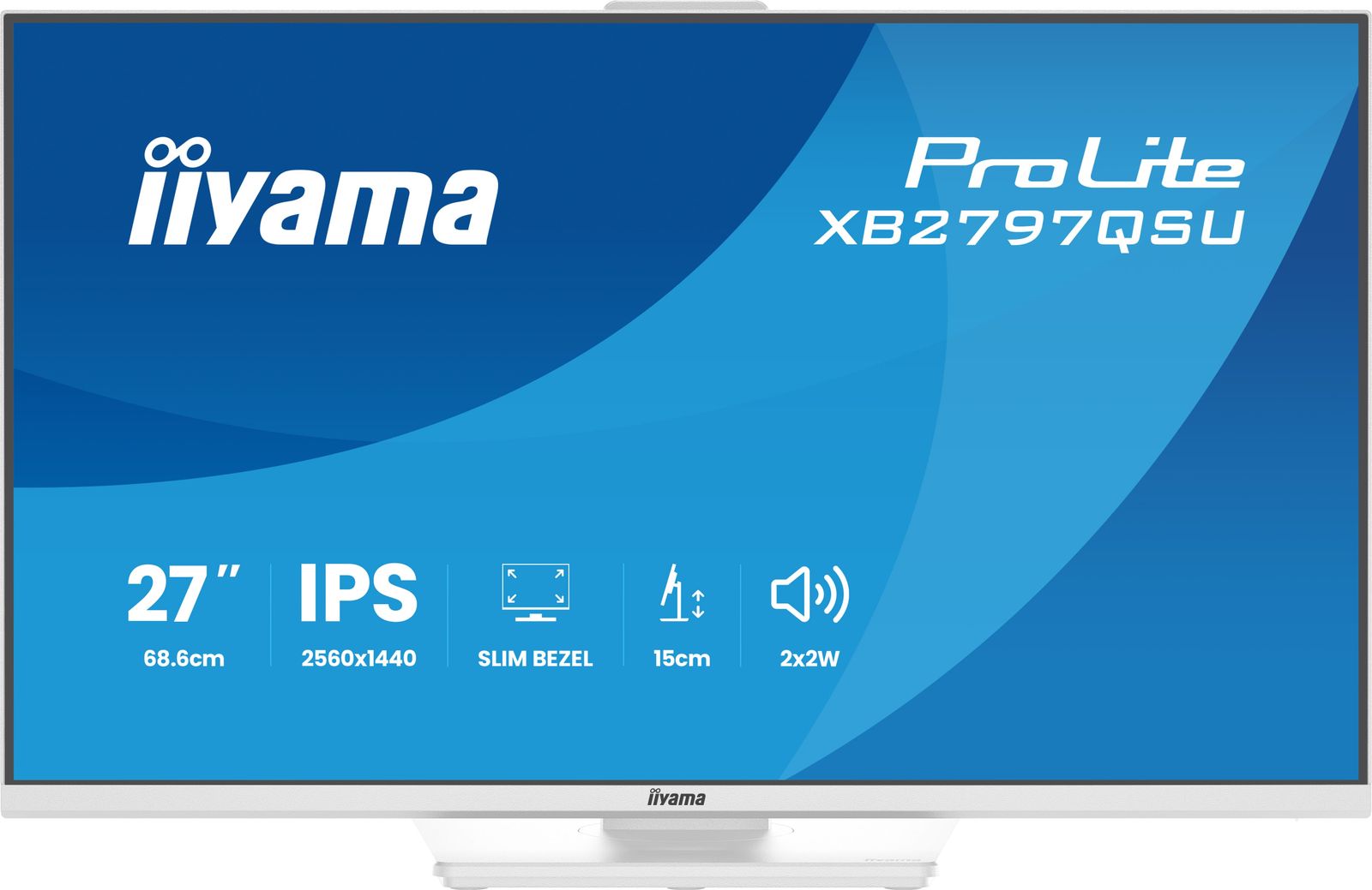 IIYAMA 27 WHITE IPS 2560x1440 2xHDMI DP HUB USB MULTIMED