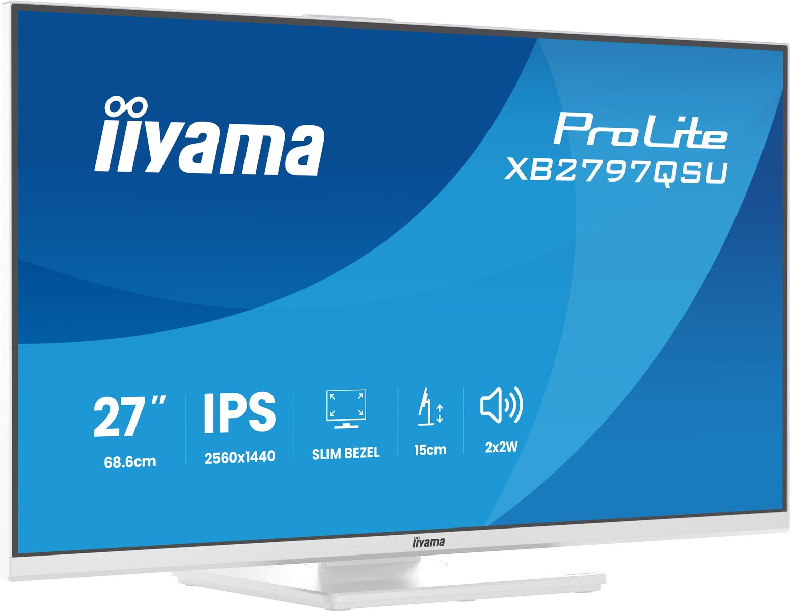 IIYAMA 27 WHITE IPS 2560x1440 2xHDMI DP HUB USB MULTIMED