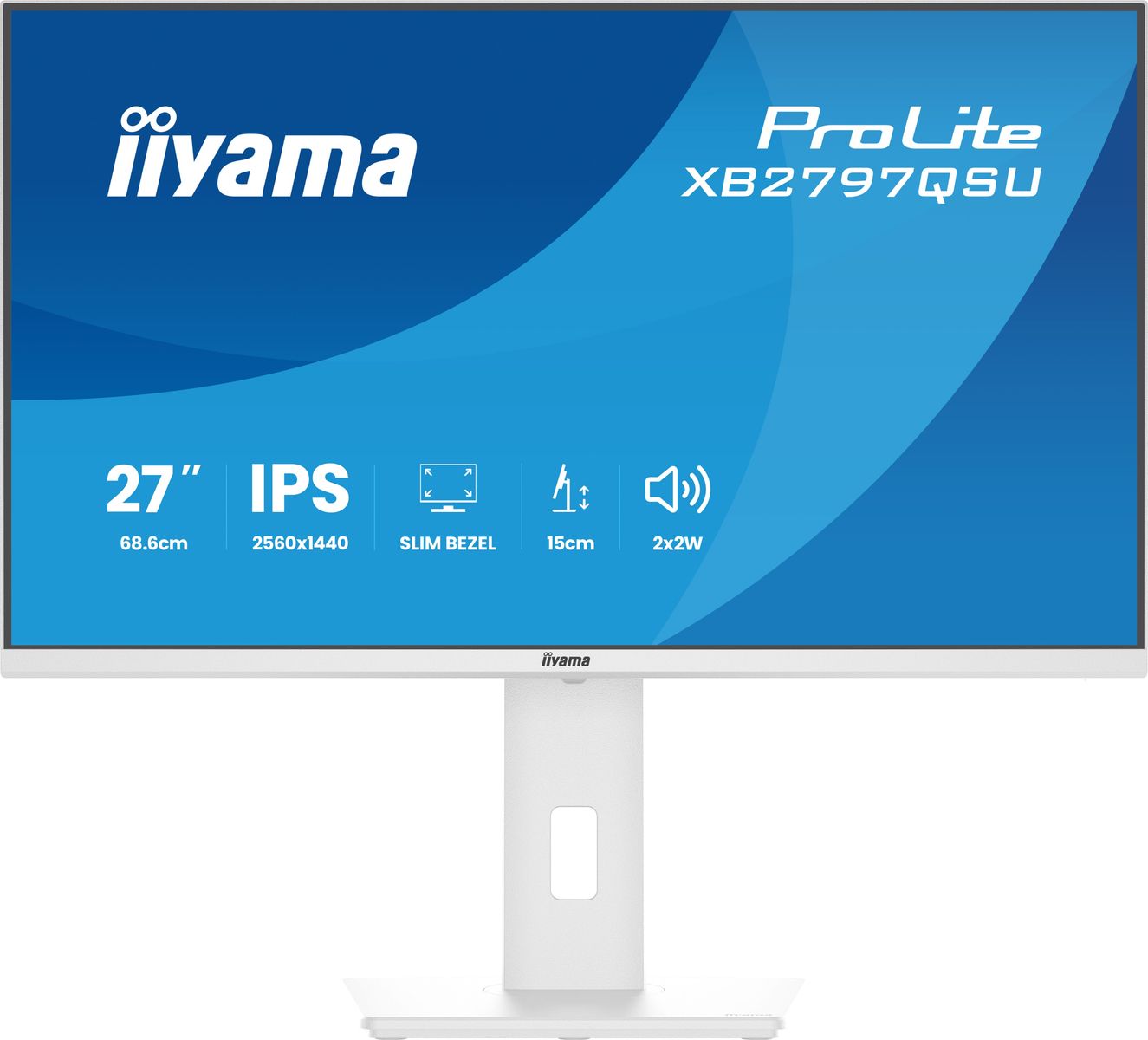 IIYAMA 27 WHITE IPS 2560x1440 2xHDMI DP HUB USB MULTIMED
