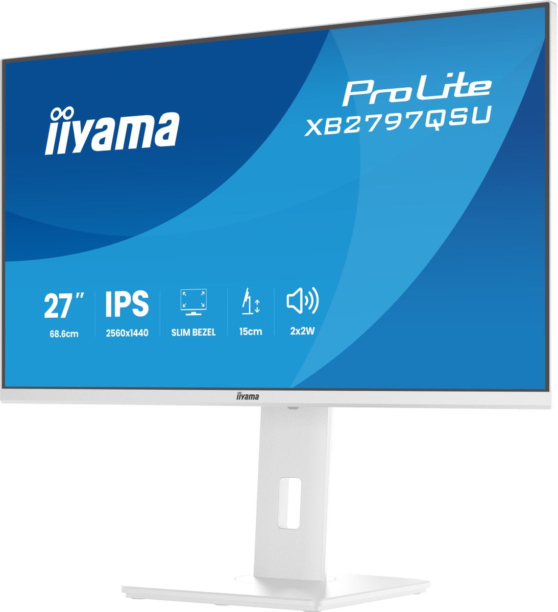 IIYAMA 27 WHITE IPS 2560x1440 2xHDMI DP HUB USB MULTIMED