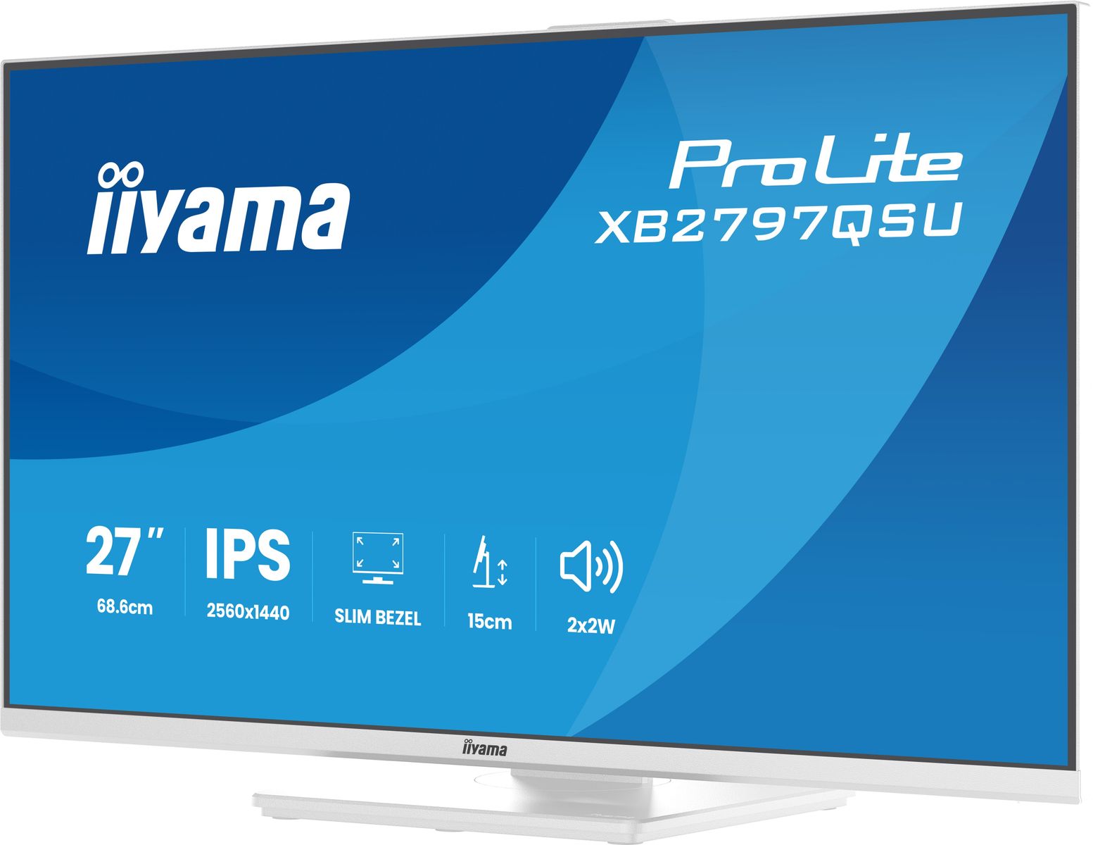 IIYAMA 27 WHITE IPS 2560x1440 2xHDMI DP HUB USB MULTIMED