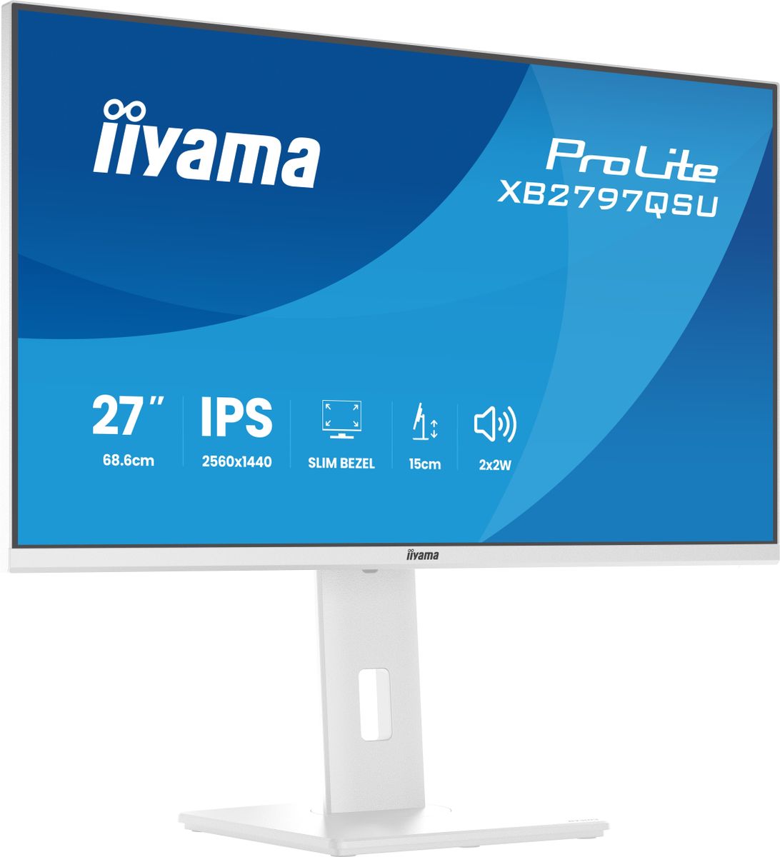 IIYAMA 27 WHITE IPS 2560x1440 2xHDMI DP HUB USB MULTIMED